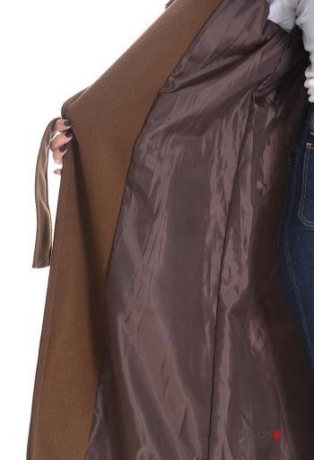 Cappotto pelliccia sintetica con tasche con cintura in stoffa - ph 5