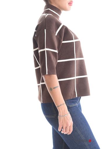 Tartan Sweater Rollneck 3/4 sleeve - ph 3