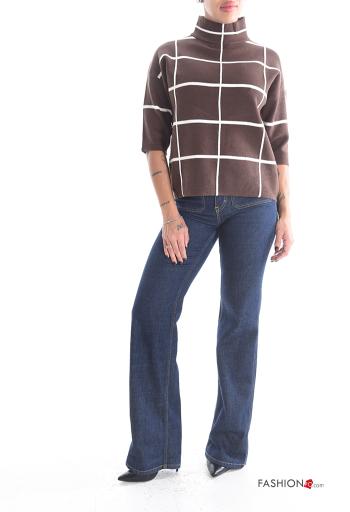 Tartan Sweater Rollneck 3/4 sleeve - ph 5