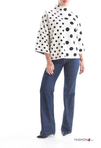 Polka-dot Sweater Rollneck 3/4 sleeve - ph 5