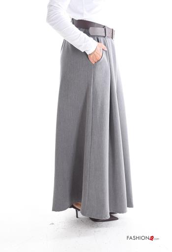 wide leg Hose mit Gürtel mit gummizug mit Taschen - ph 3
