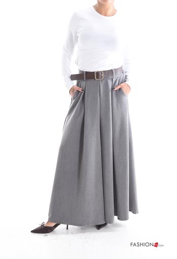 wide leg Hose mit Gürtel mit gummizug mit Taschen - ph 5