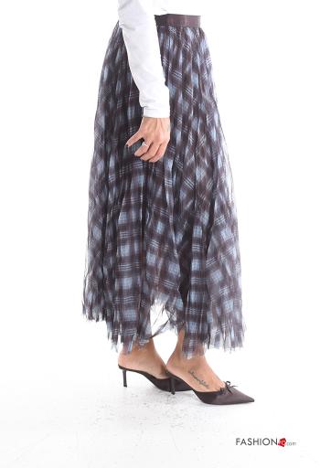 Tartan pleated tulle Skirt with lining with elastic - ph 3