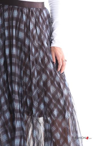 Tartan pleated tulle Skirt with lining with elastic - ph 4