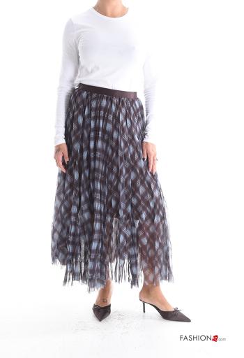Tartan pleated tulle Skirt with lining with elastic - ph 5