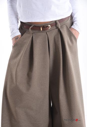 Pantalon wide leg avec ceinture avec poches - ph 4