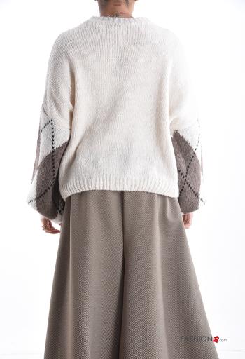 Pull en Mélange de Laine à Imprimé Géométrique - ph 2