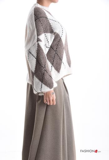Pull en Mélange de Laine à Imprimé Géométrique - ph 3