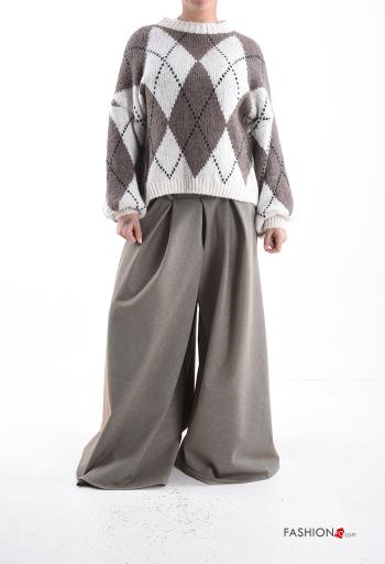 Pull en Mélange de Laine à Imprimé Géométrique - ph 5