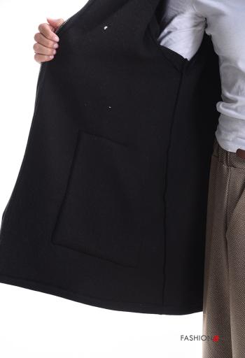 Veste en Coton molleton brossé avec poches à boutons à capuche avec fermeture éclair - ph 5