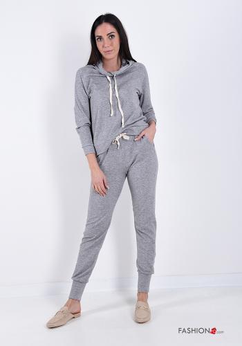 Sports suit  with pockets with ribbon hooded - ph 1
