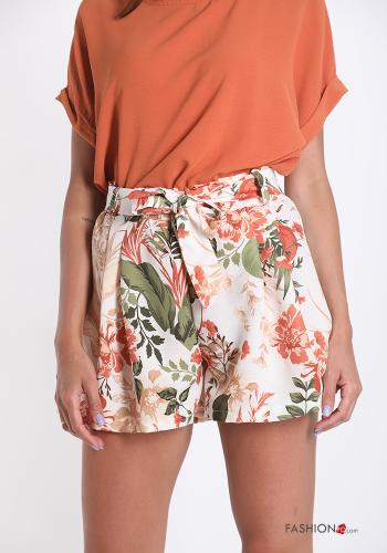 Floral Linen Shorts with bow - ph 4