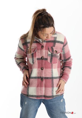 Shirt in Wool Mix  with buttons with pockets Vichy checked print - ph 1
