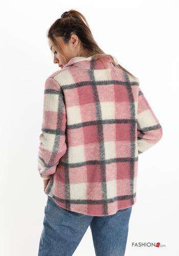Shirt in Wool Mix  with buttons with pockets Vichy checked print - ph 2