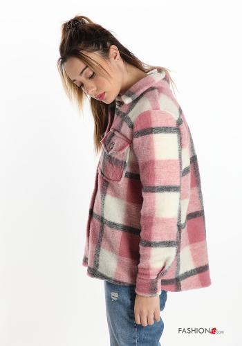 Shirt in Wool Mix  with buttons with pockets Vichy checked print - ph 3