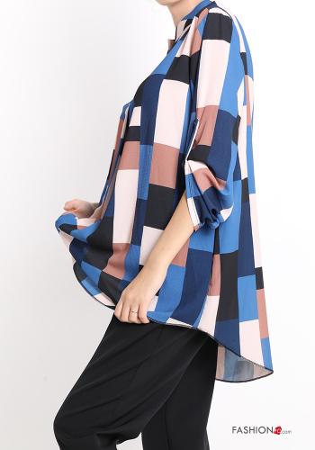 Geometric Patterned v-neck Blouse - ph 3