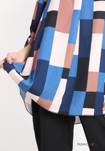 Geometric Patterned v-neck Blouse - ph 4