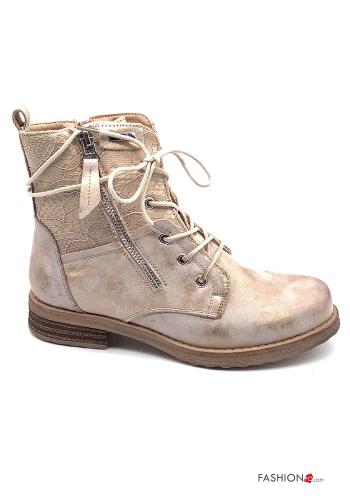 Kunstleder Spitze- Springerstiefel mit Reißverschluss - ph 2