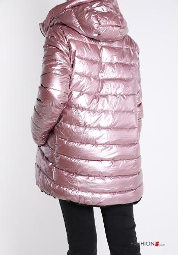 reversible faux fur Fur Puffer Jacket with pockets with hood with zip - ph 2