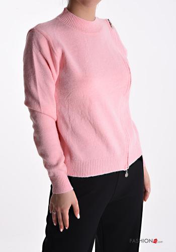 Maglione girocollo con zip - ph 1