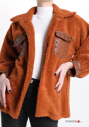 Veste Teddy Bear oversize avec poches avec clous - ph 1