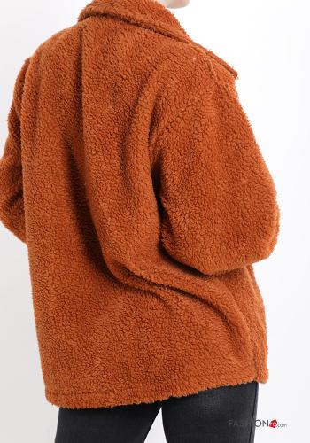 Veste Teddy Bear oversize avec poches avec clous - ph 2