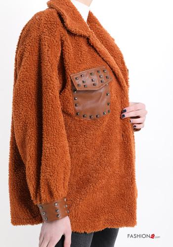 Veste Teddy Bear oversize avec poches avec clous - ph 3