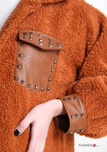 Veste Teddy Bear oversize avec poches avec clous - ph 4
