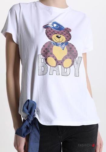 Patterned T-shirt with bow - ph 1