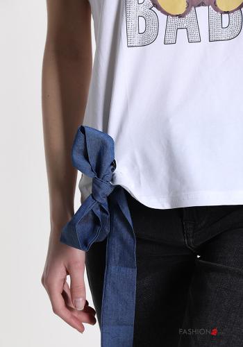 Patterned T-shirt with bow - ph 4
