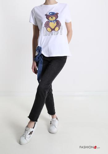 Patterned T-shirt with bow - ph 5