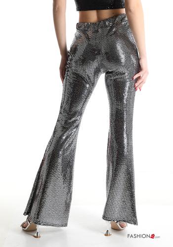 Pantalones acampanados brillante con elástico - ph 2