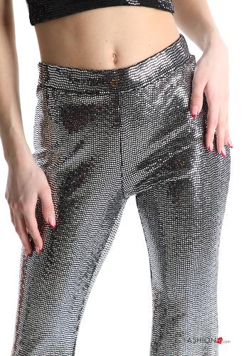 Pantalones acampanados brillante con elástico - ph 4