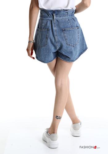 Shorts de Algodón tela vaquera con cinturón con bolsillos - ph 2