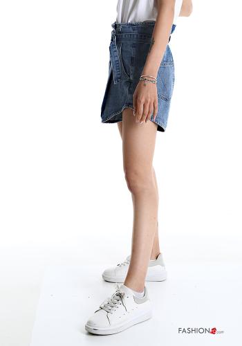 Shorts de Algodón tela vaquera con cinturón con bolsillos - ph 3
