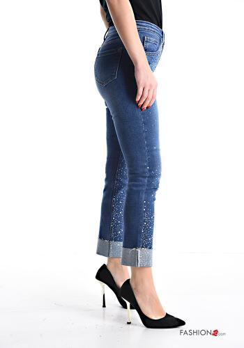 Jeans in Cotone skinny con tasche con strass - ph 3