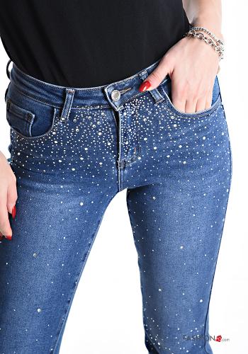 Jeans in Cotone skinny con tasche con strass - ph 4