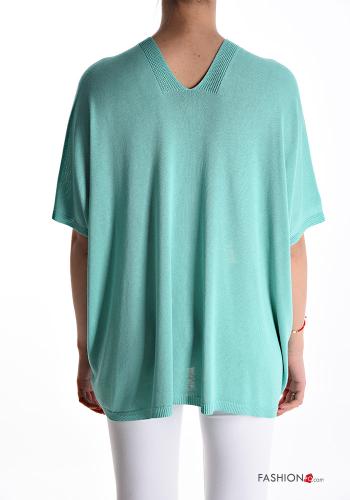 kurze ärmel Strickpullover mit V-Ausschnitt - ph 2