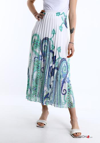 Saia plissê Longuette Padrão jacquard com elástico - ph 1