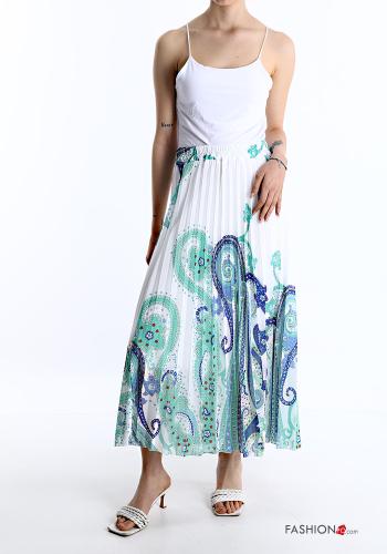 Saia plissê Longuette Padrão jacquard com elástico - ph 5