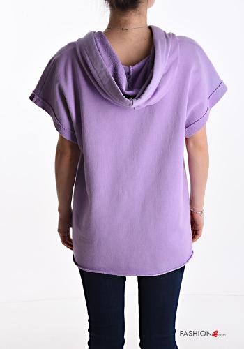 kurze ärmel Sweatshirt aus Baumwolle mit Kapuze - ph 2