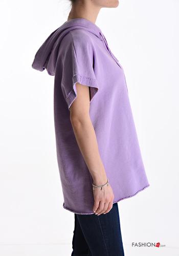 kurze ärmel Sweatshirt aus Baumwolle mit Kapuze - ph 3