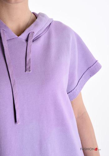 kurze ärmel Sweatshirt aus Baumwolle mit Kapuze - ph 4