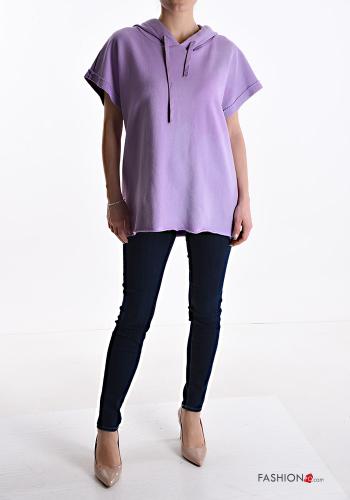 kurze ärmel Sweatshirt aus Baumwolle mit Kapuze - ph 5