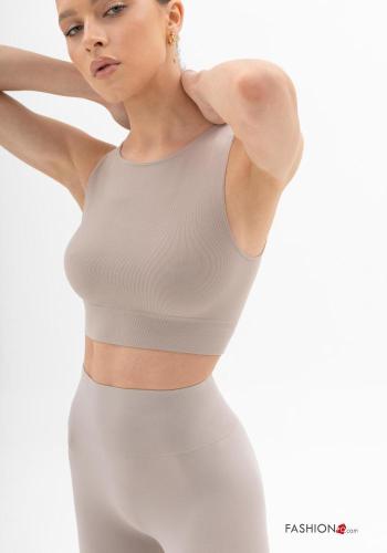 Top corto seamless senza maniche