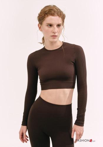 mini long sleeve Ribbed seamless Top