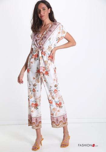 Jumpsuit  con fiocco scollo a V Fantasia floreale - ph 1