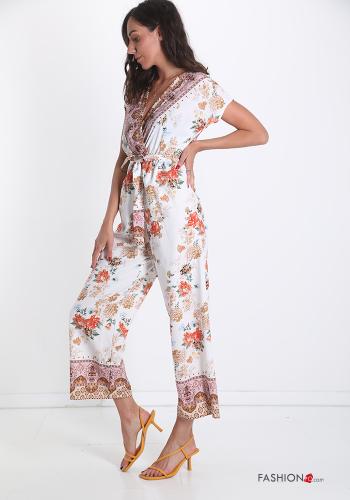 Jumpsuit  con fiocco scollo a V Fantasia floreale - ph 3