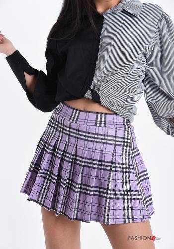 Shorts aus Baumwolle  plissiert Tartan-Muster - ph 1