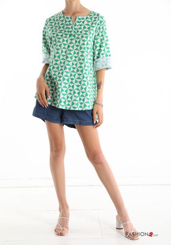 T-shirt in Cotone Fantasia geometrica - ph 5